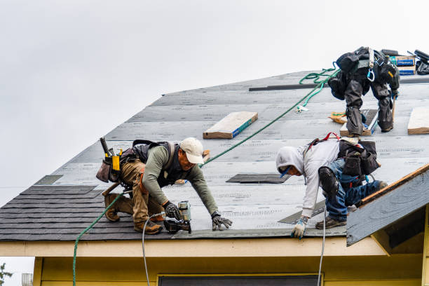 Professional Gutter Installation technician working in Eucha, OK